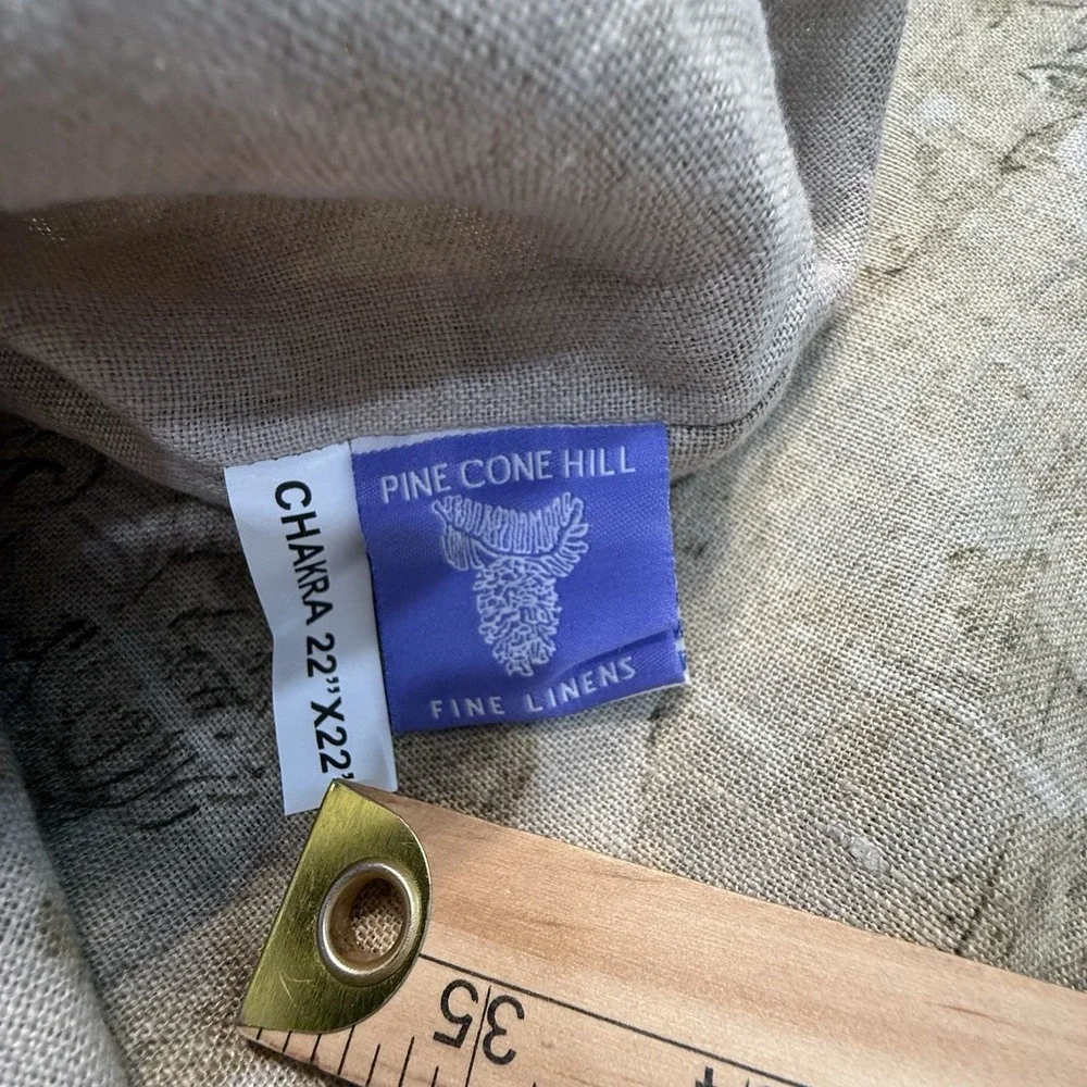 Pine Cone Hill Linen Pillow (COVER ONLY) 22x22 Buddha Zen Global Boho Meditative - Picture 10 of 12